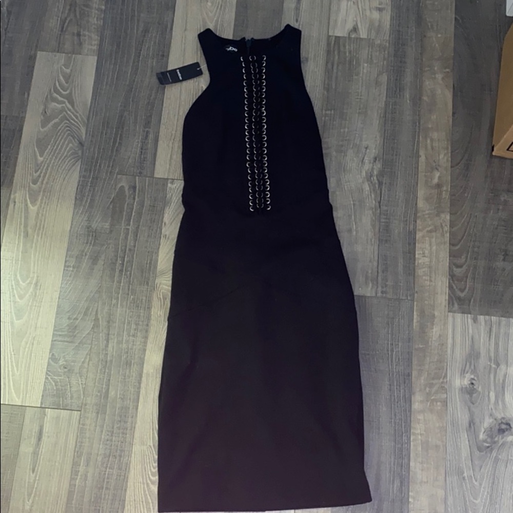 Bebe Metal Trim Ponte Dress